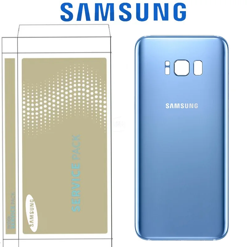 Оригинальное заднее стекло для SAMSUNG Galaxy S8 G950 G950F дисплей S8 Plus G955 G955F крышка батареи задняя дверь корпус с объективом камеры - Цвет: S8 Blue