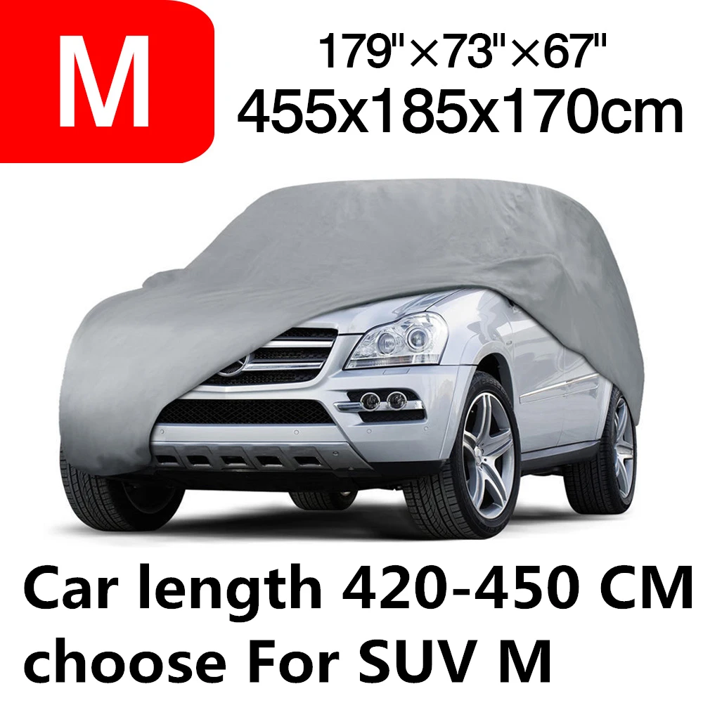 420-450cm SUV M Универсальные автомобильные чехлы для седана, внедорожника, защита от солнца, УФ-защита от снега, защита от пыли, для улицы, в помещении, чехлы для автомобилей - Название цвета: 420-450cm SUV M