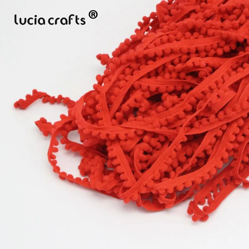 Lucia crafts 12 ярдов/24 ярдов 10 мм помпоны отделка шар тесьма кружева бахрома ленты Ткань DIY Швейные аксессуары ручной работы K0601