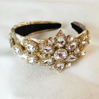 handmade luxury queen crown baroque wedding crystal big flower crown and tiara headpieces bridal hair accessories