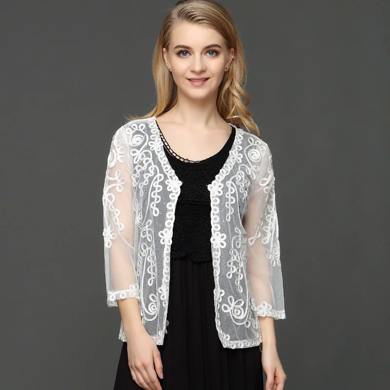 Женский кардиган кружевное болеро с вышивкой|blusas fashion|women blouseswomen blouse fashion |