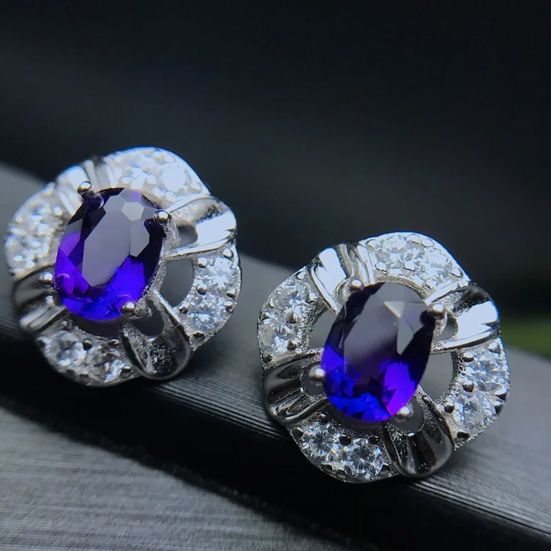 

925 sterling silver inlaid with Brazilian earrings