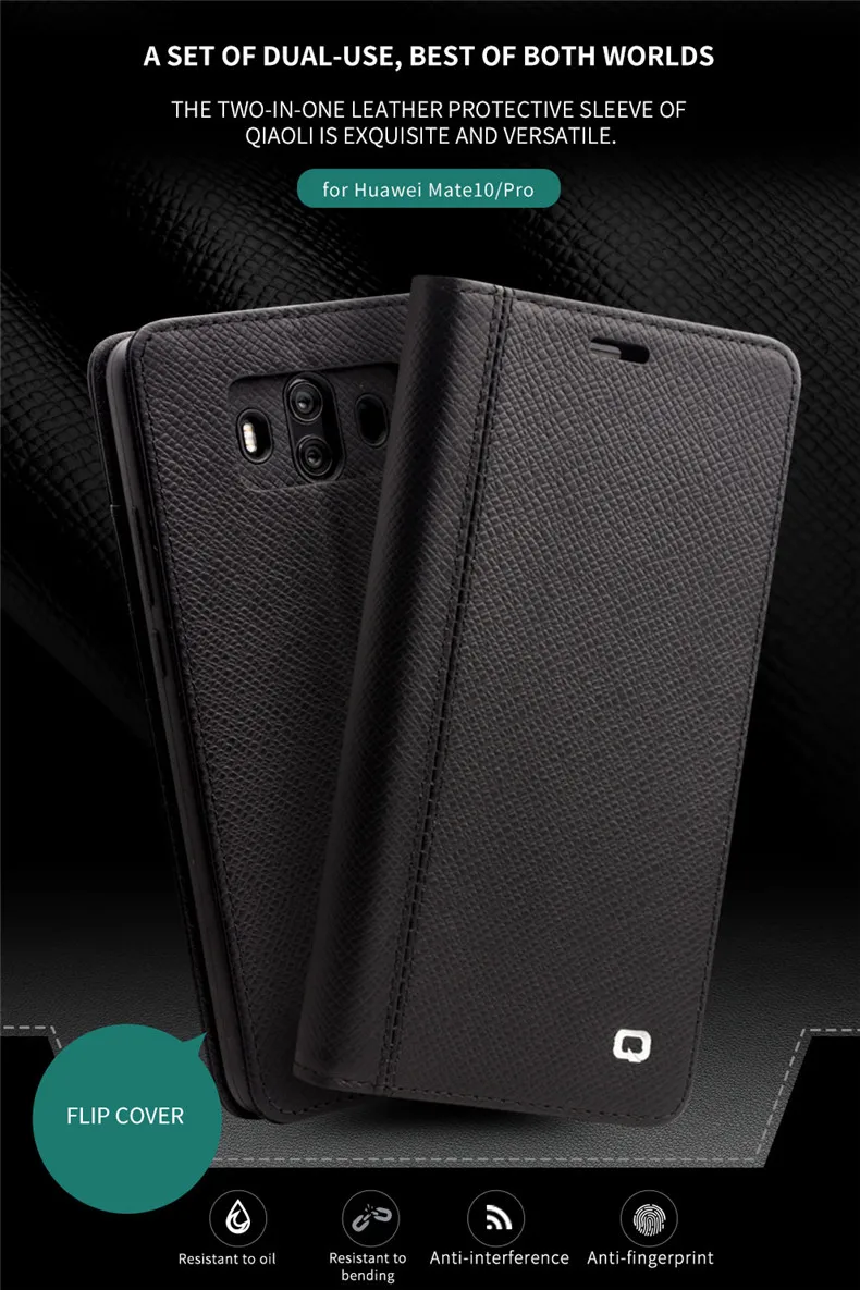 QIALINO флип-кейс из натуральной кожи для Huawei mate 10 5,9 дюймов Роскошный чехол для телефона mate 10 Pro 6,0 дюйма с отделениями для карт