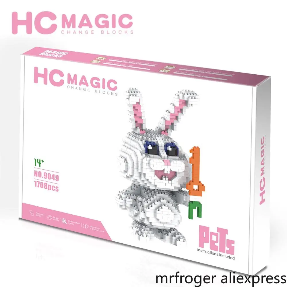 HC MAGIC 9049 алмазные строительные блоки с кроликом детские подарки DIY игрушки