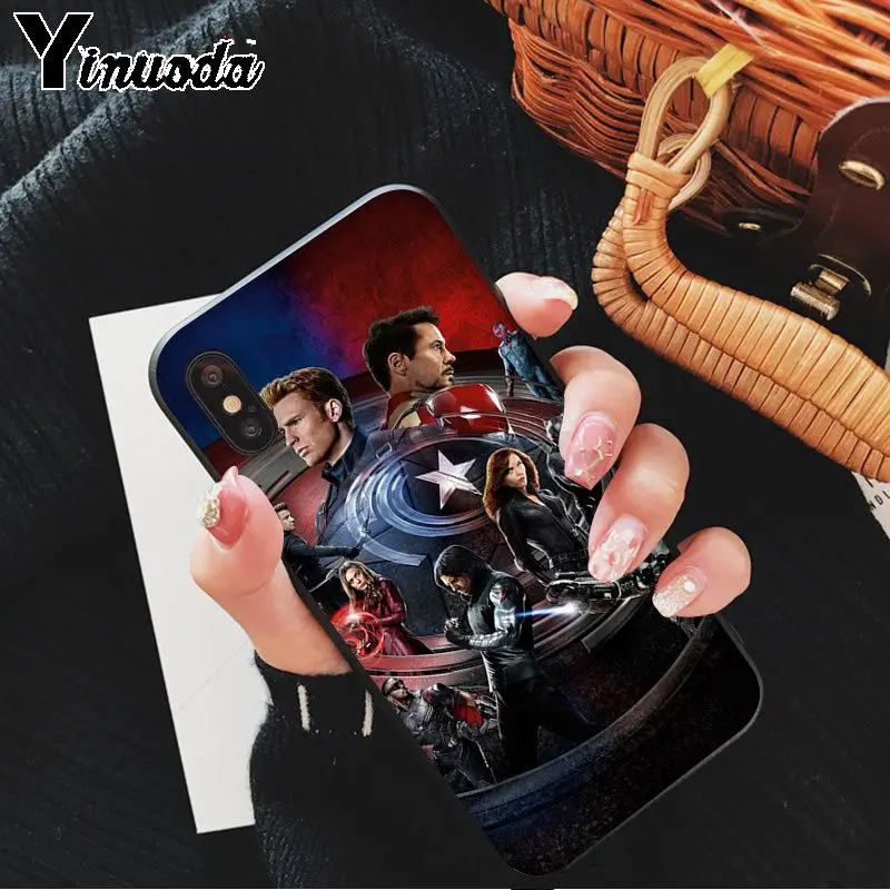 Yinuoda чехол для телефона с капитаном Америкой войной высокое качество Apple iPhone 8 7 6 6S