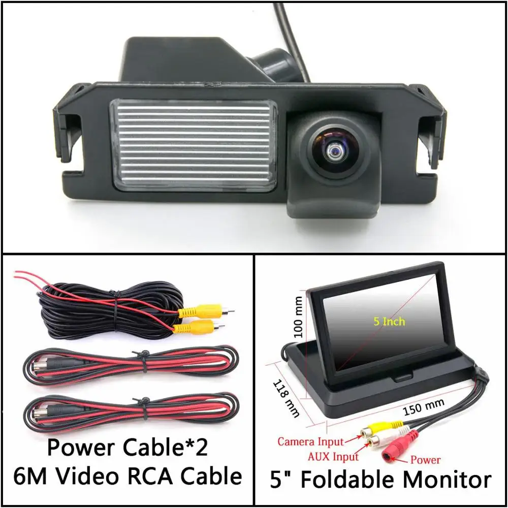 Cam N 5 inch Fold 175 градусов HD камера заднего вида для kia plcanto Morning Rio 3 Soul MK1 MK2 Niro DE автомобильный парковочный монитор ночного видения - Название цвета: Cam N 5 inch Fold