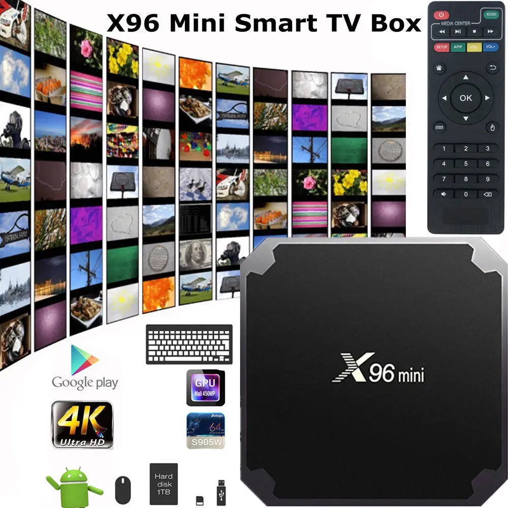 ТВ-приставка X96 mini на Android 7 1 телевизионная приставка четырехъядерный процессор