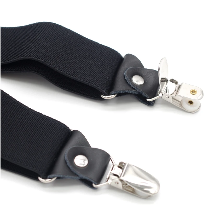 Черные подтяжки из натуральной кожи для мужчин эластичные женские полиэстера