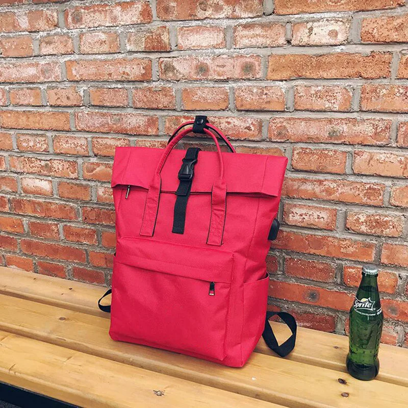 Холщовый Рюкзак с USB-зарядкой для женщин и мужчин школьный ранец ноутбука девочек
