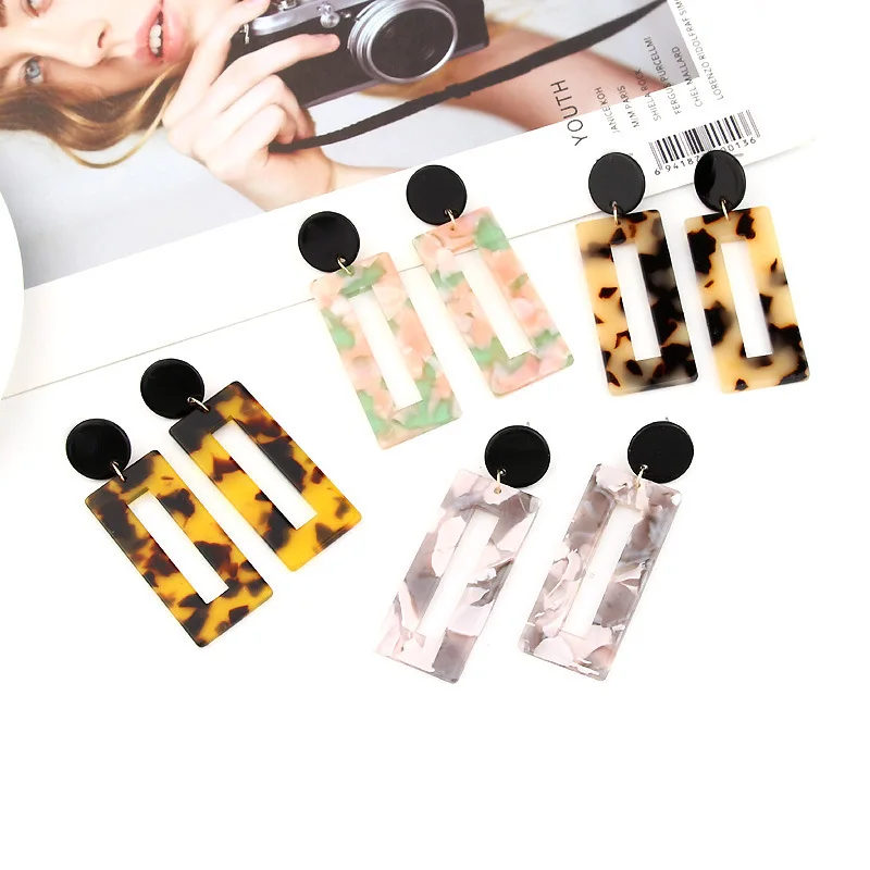 Vanmos Модные леопардовые печать акрил кристалл серьги многоцветные круг