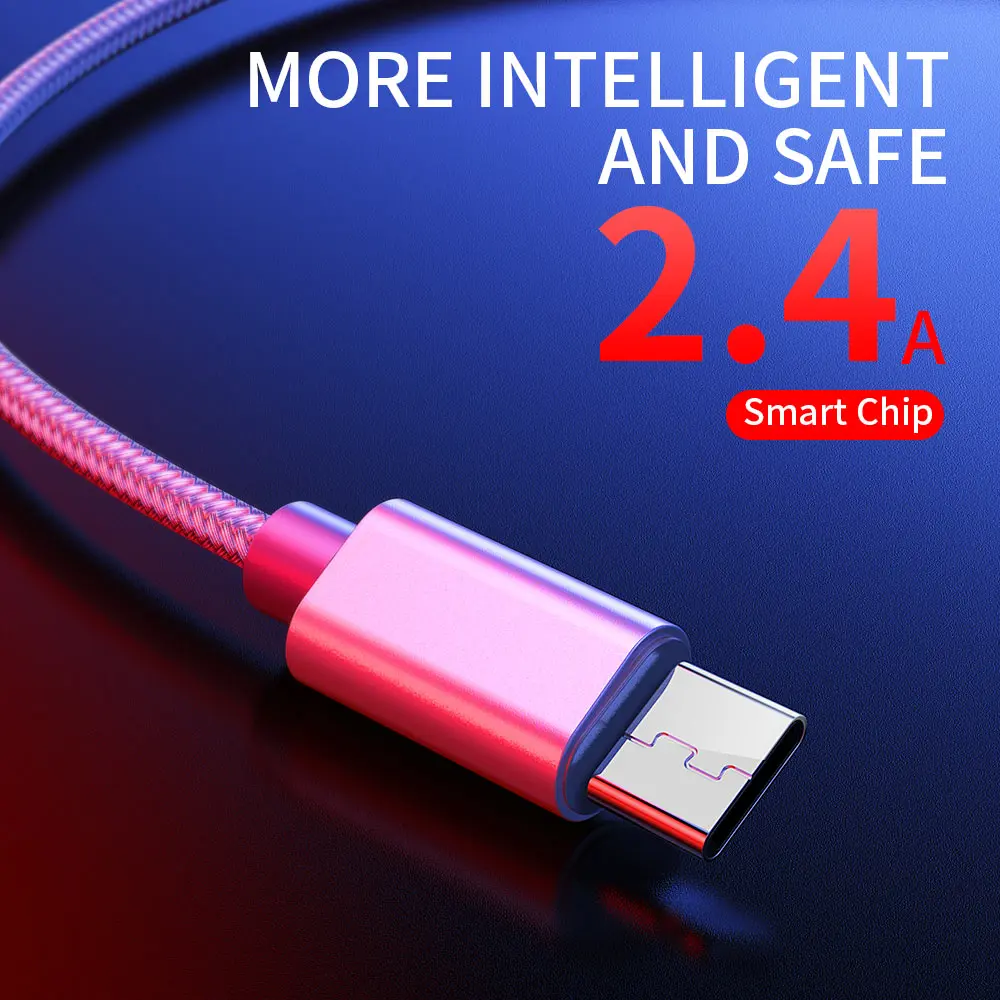 Кабель USB Type C для быстрой зарядки 2 4 А кабель Samsung S10 Huawei P30 Pro мобильный телефон
