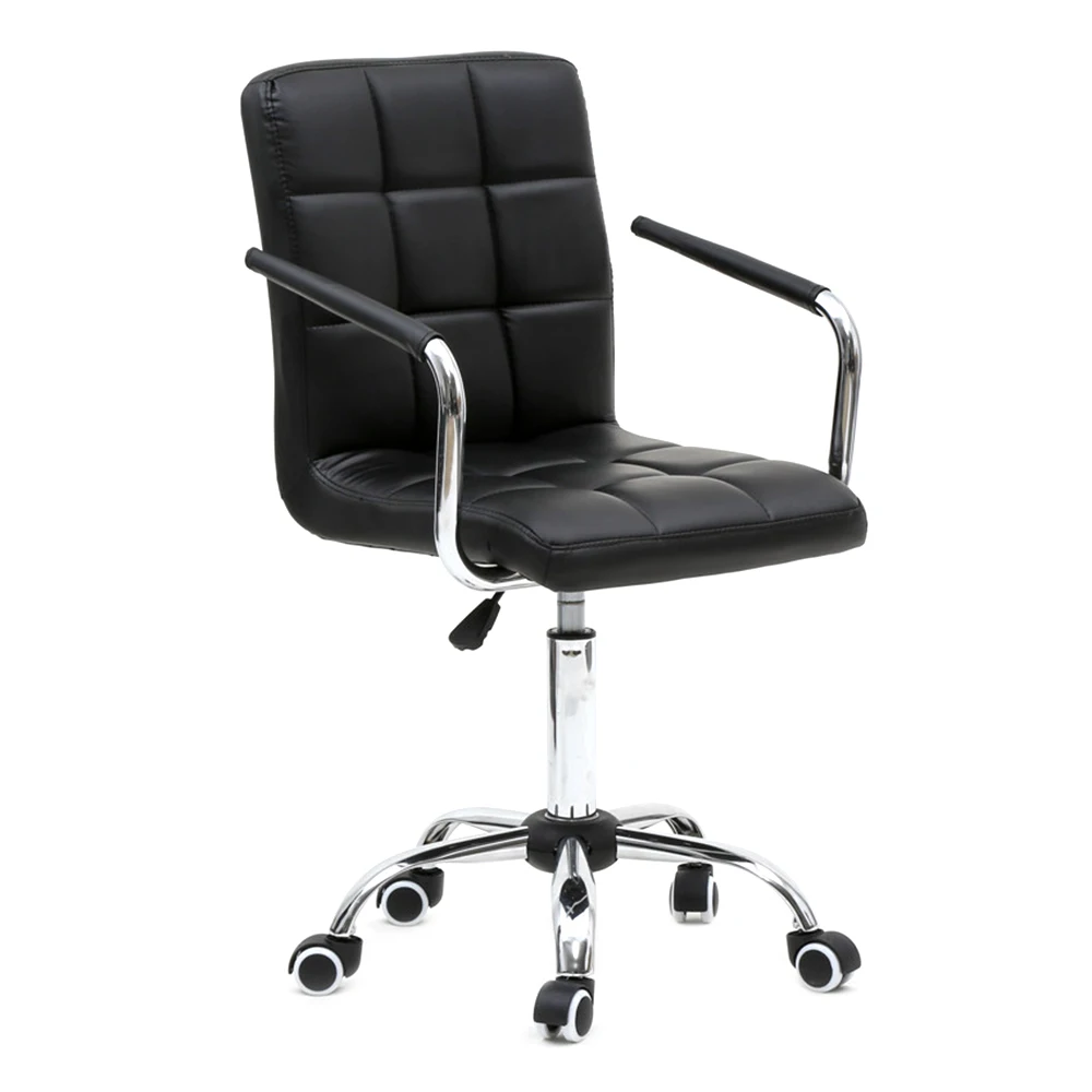 RU Бесплатная доставка черное офисное кресло со средней спинкой вращение на 360