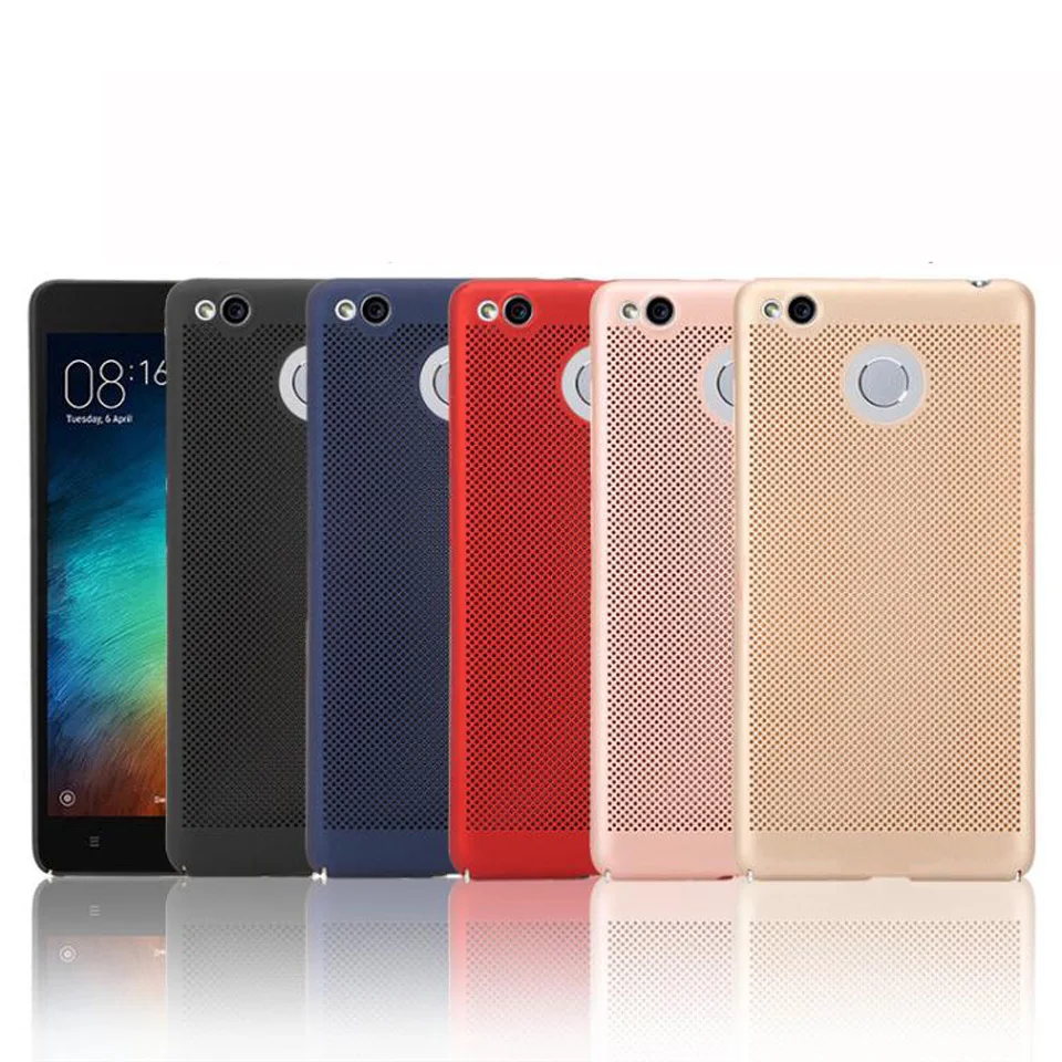 Сетчатый Летний дышащий пластиковый жесткий чехол для Xiaomi Redmi 3s 4A 4X 5A 5 Plus Note 3 4 Mi 5X
