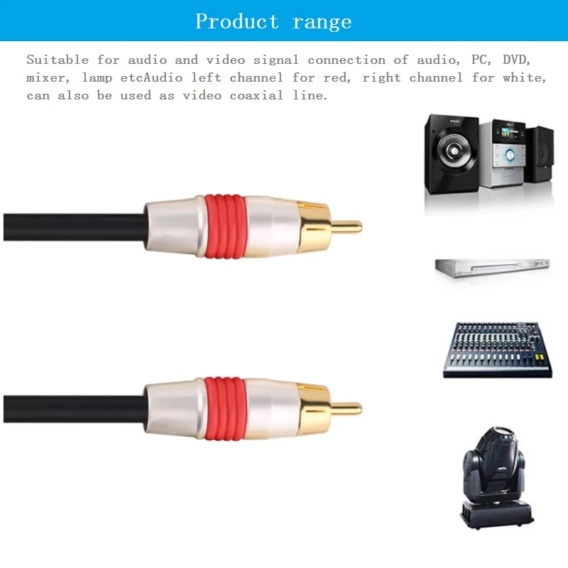 RCA Кабель адаптер позолоченный штекер аудио видео кабель для ПК DVD миксер лампа