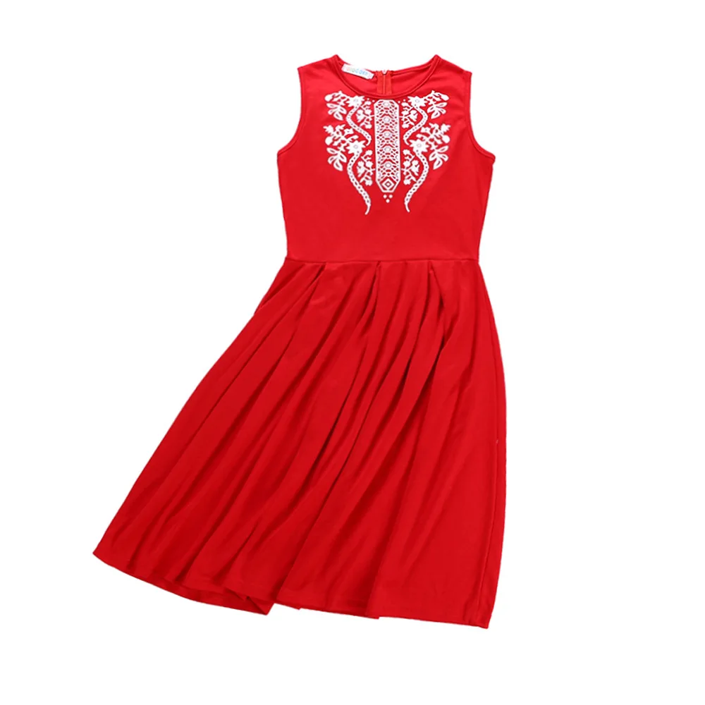 PPXX New RED Girl Women Dress Summer Beach mother daughter dresses Casual Family Matching Clothes outfits Look | Мать и ребенок