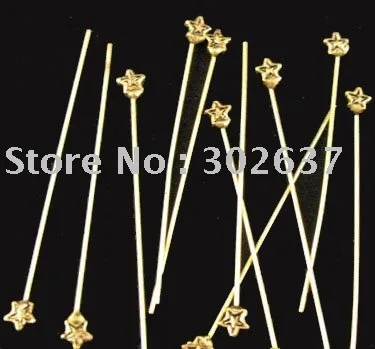 

FREE SHIPPING 150Pcs Antiqued gold HANDMADE Star head pin A818G