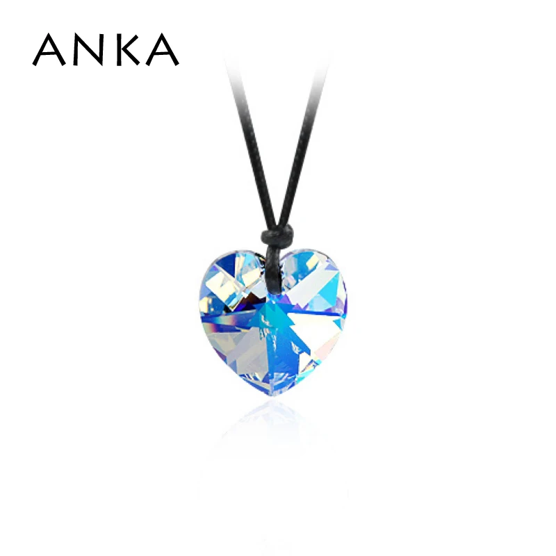 Анка сердце хрустальное ожерелье 6228 кулон с веревкой без застежки 1 8*1 7 см для