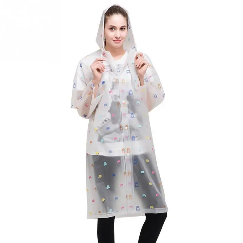 ZT Fashion Women Floral Transparent Plastic Girls Raincoat Travel Waterproof Rainwear Adult Poncho Outdoor Rain Coat JJ-SYYY123- |