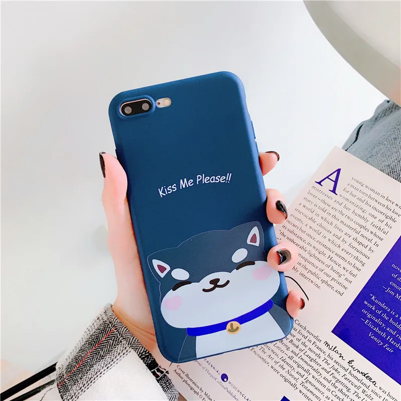 Cute Couples Cat Phone Case For iphone 7 8 6 6S Plus XS Max XR X Cartoon Silicone Kuso Protecive Back Cover |