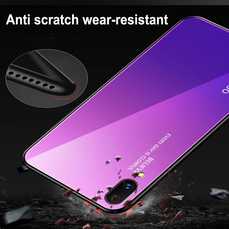 Чехол для Vivo Y97 Роскошный чехол из твердого закаленного стекла модный защитный с