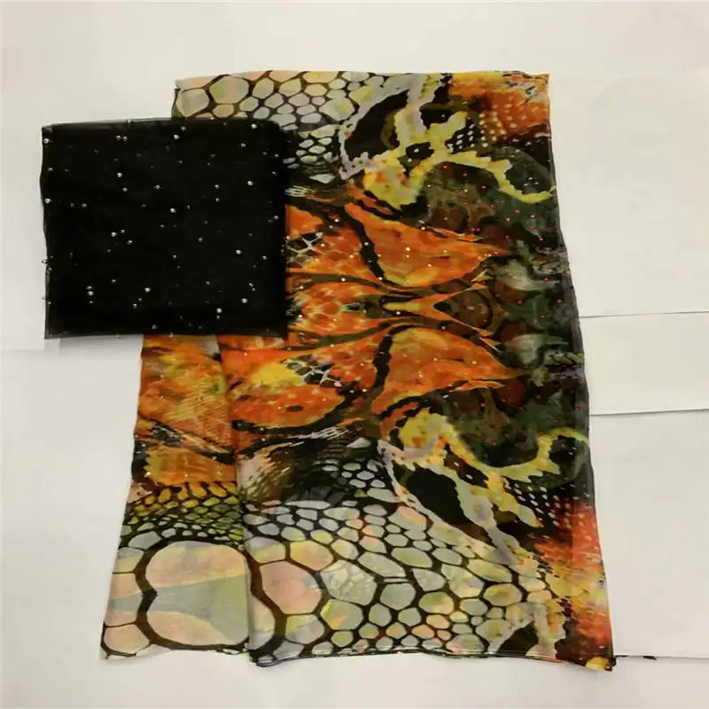 Новая модная африканская мягкая шелковая ткань для одежды аккуратная вышивка на