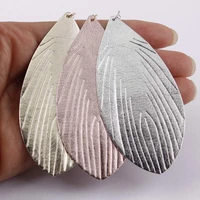 zwpon 2019 new large feather leather earrings for women fashion bohemian rose gold statement earrings jewelry wholesale