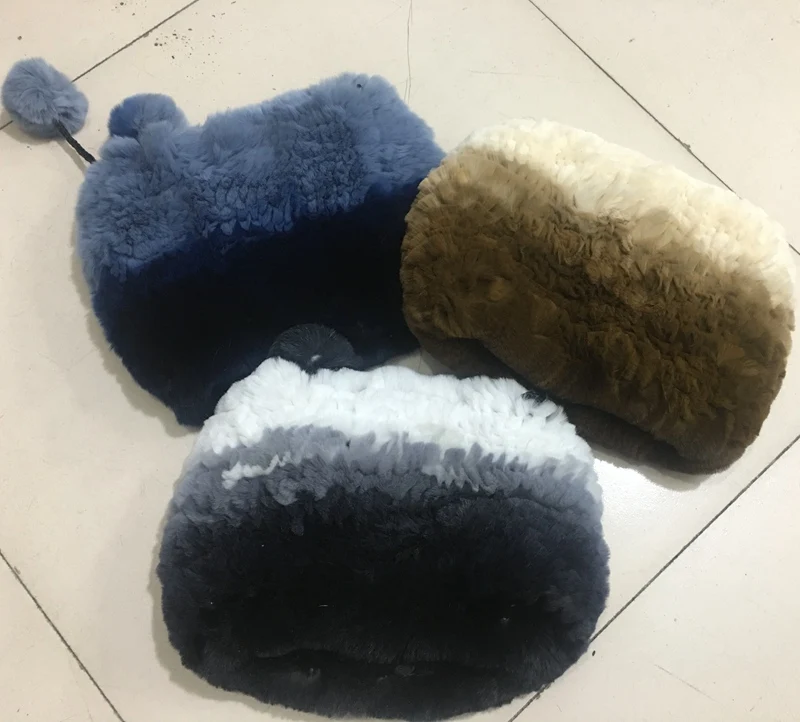 TopFurMall ручная работа русский женский Настоящий мех кролика Skullies Beanies шапки женские зимние теплые шеи кольца LF5009