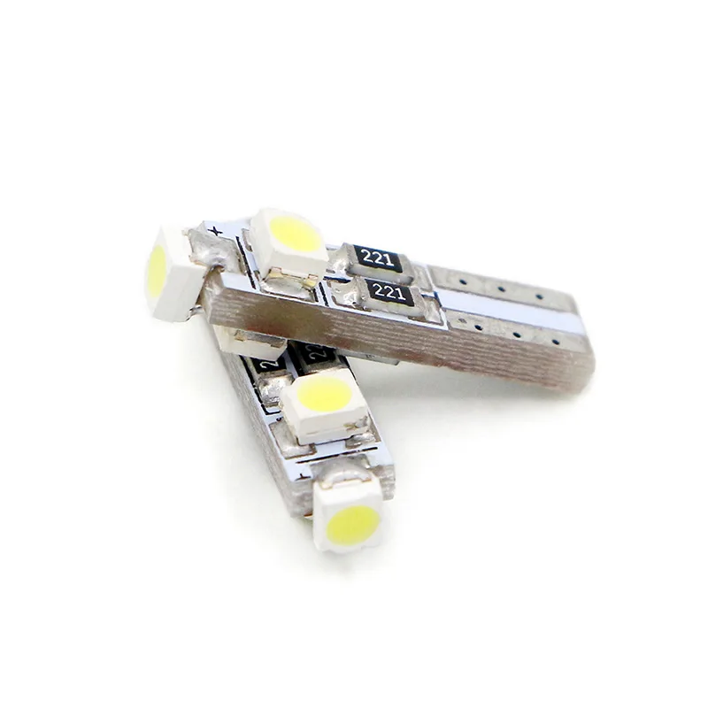 Wolflamp 4 шт. белый T5 светодиодный светильник 3528 3SMD автомобильные лампы на танкетке