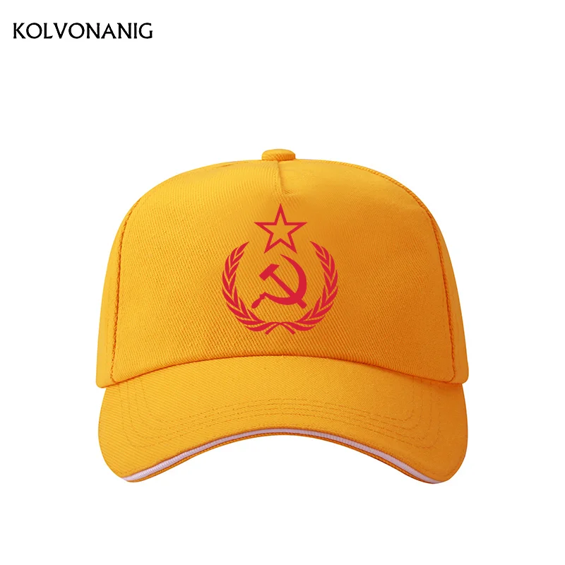 KOLVONANIG CCCP, бейсболка с принтом с русскими буквами, хлопок, Бейсболка унисекс для взрослых мужчин и женщин, высококачественные кепки - Цвет: Yellow 02