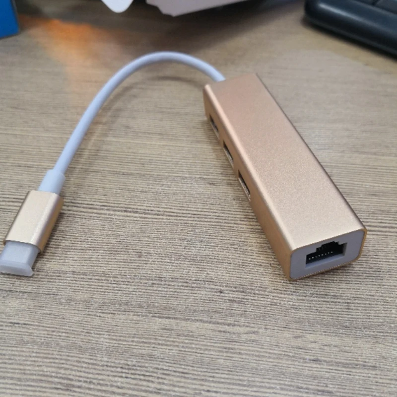 Usb3.1 к концентратору конвертер Тип C 3 портам Usb3.0 концентратор + Rj45 адаптер| |