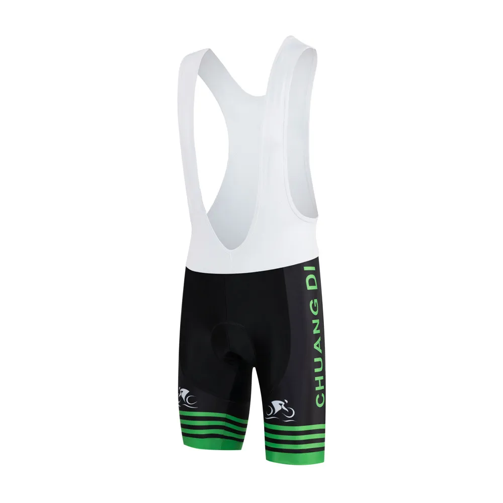 ZM Santic Men's Thickening Cushion Bib Front Cycling Shorts PADDED Tights Shorts Bicycling Biking Compression Tight Shorts - Цвет: white Bib shorts