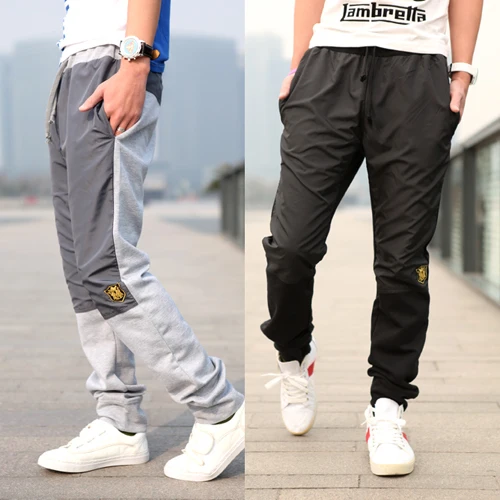High quality 5 style pants 2015 embroidered logo applique fashion men sports casual trousers straight jeans set free | Мужская одежда