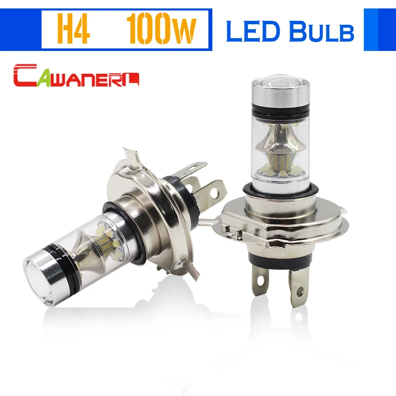 CAWANERL H4 100W Авто LED Лампочка 2200LM 6000K Белый 20 SMD Преобразование Дневного Хода Автомобиля Противотуманный Фара Низкий Луч DRL включен.