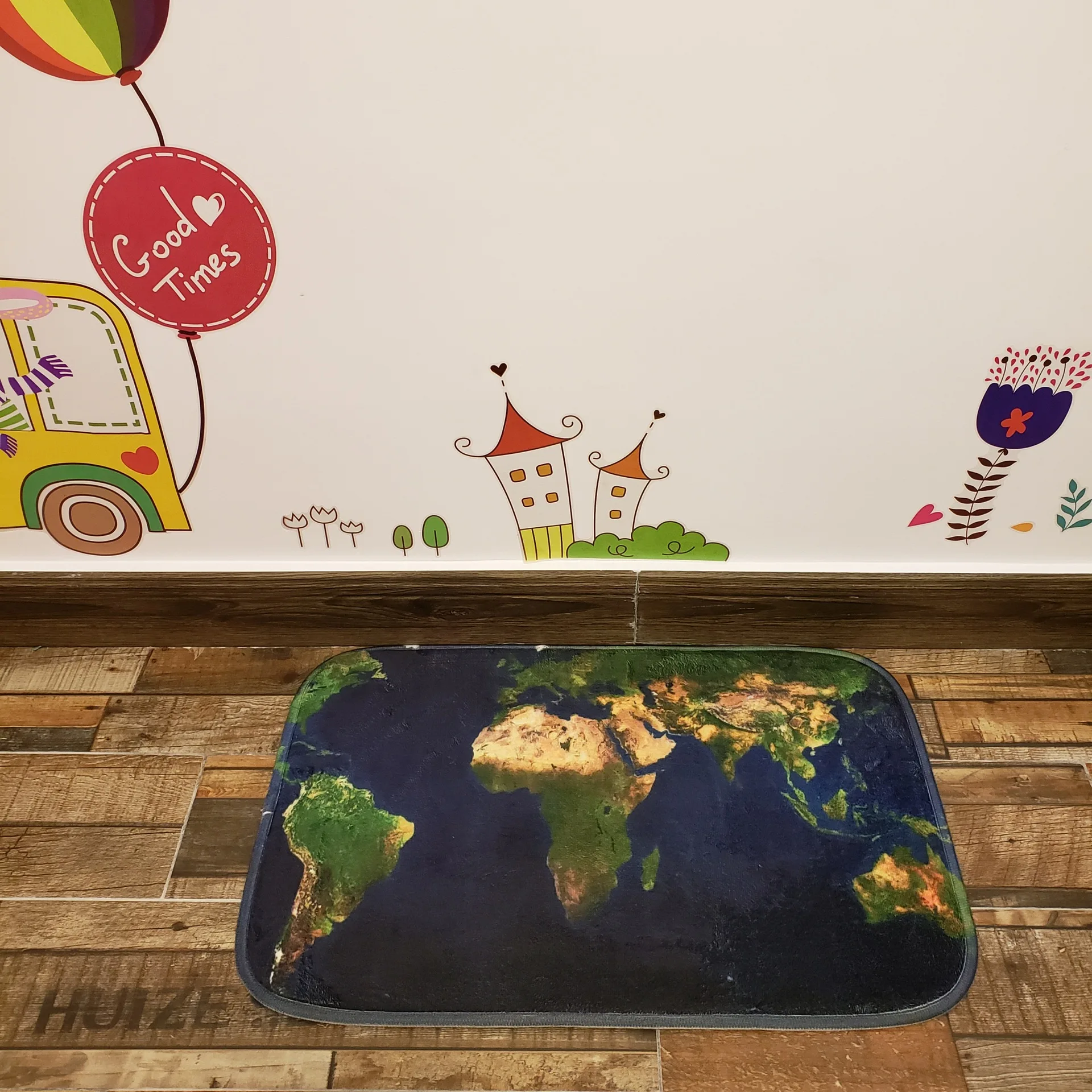 40x60 см творческий вход ковры Смешные резиновые 3D карта мира с отпечатанным узором