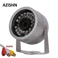 azishn cmos 700tvl with audio surveillance 30 led night vision security outdoor color metal shell waterproof cctv camera