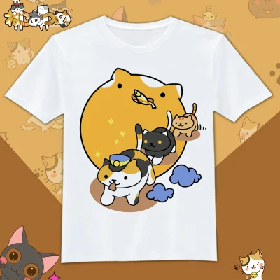 8 Повседневная футболка для девочек с круглым вырезом для Neko Atsume, милые футболки с котами, женские летние футболки с короткими рукавами - Цвет: 8