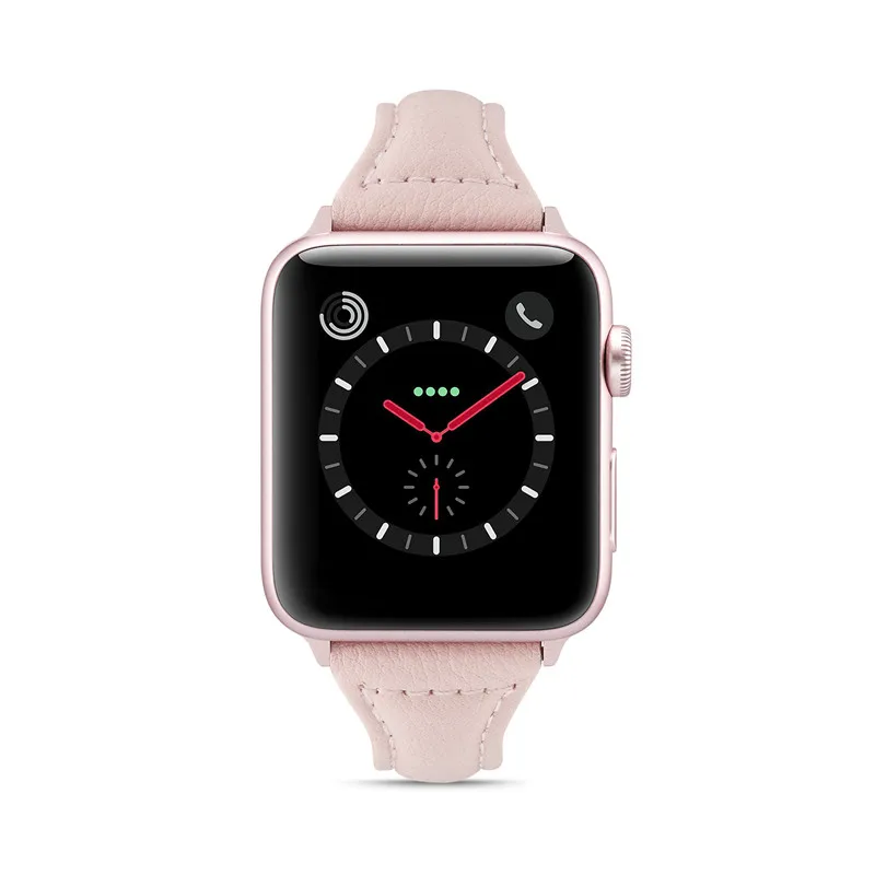 Ремешок сменный из натуральной кожи для Apple Watch 4 Band 40 мм 44 спортивный браслет iWatch