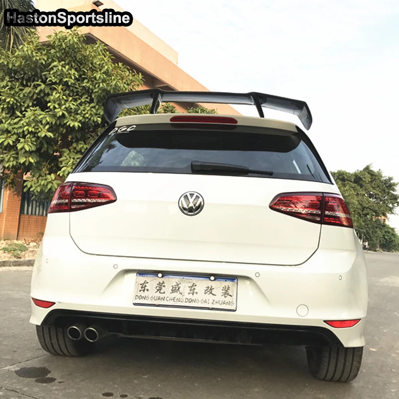 Golf 7 GTI модифицированный REVOZPORT Стиль углеродного волокна задняя Крока крыши спойлер крыло автомобиля для Volkswagen Golf 7 GTI R