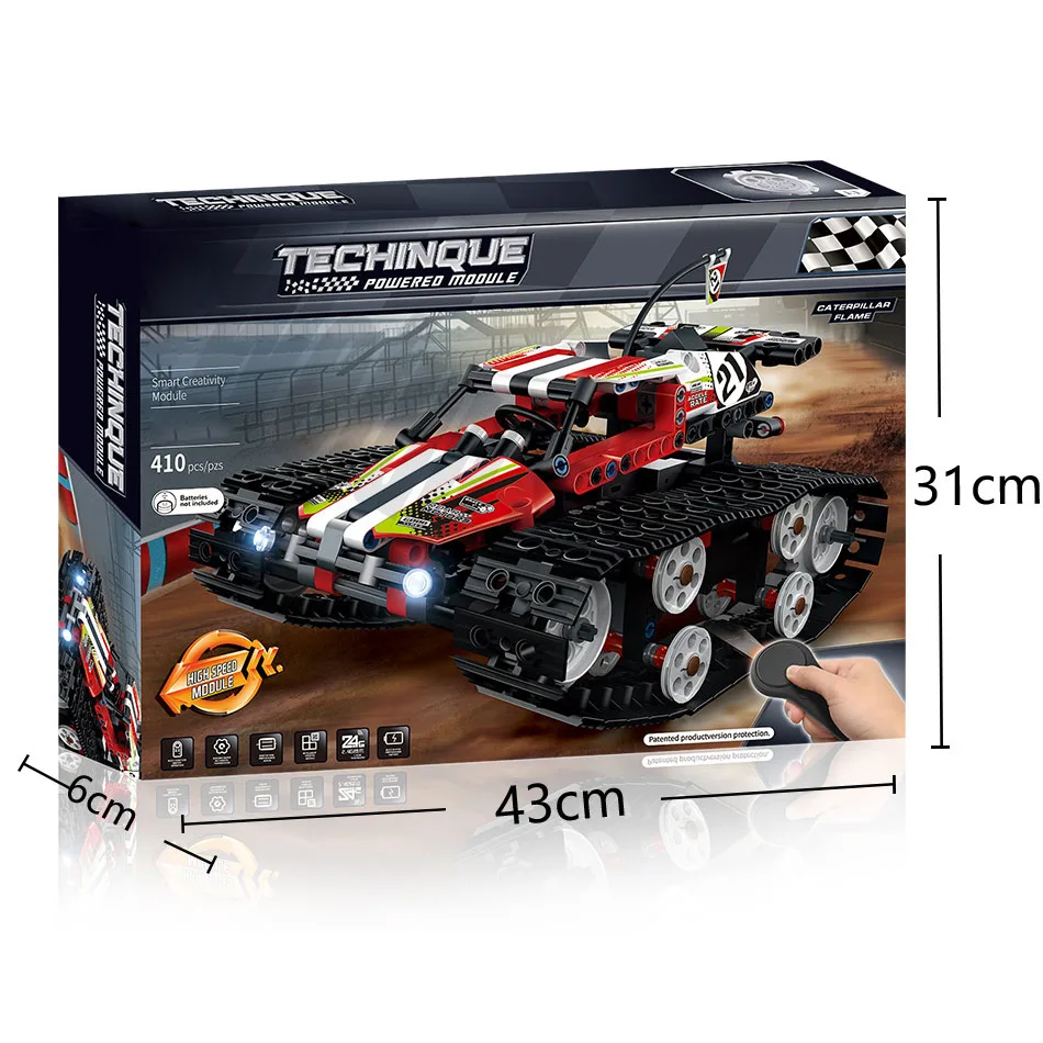 Technic 2 стиля 410 шт. Радиоуправляемый пульт дистанционного управления мотор гусеничный гоночный автомобиль модель строительные блоки кирпичи наборы игрушек для детей