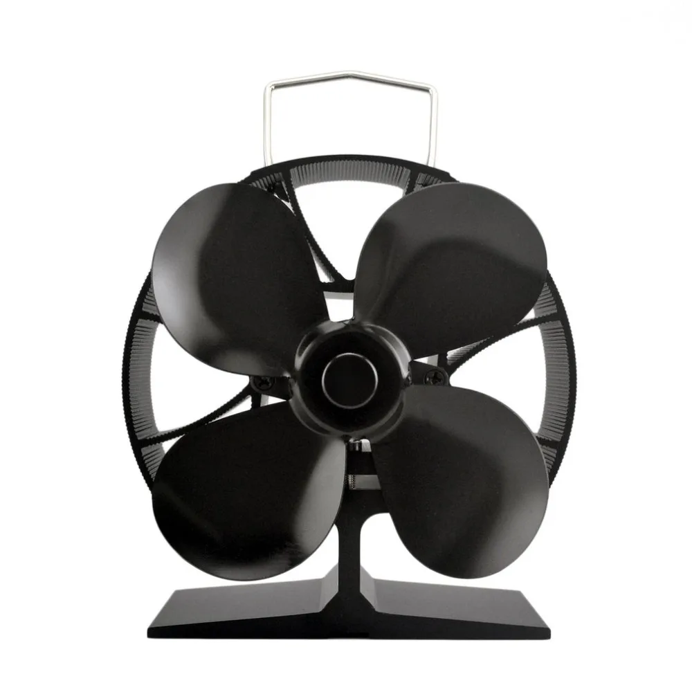 Круглая 4 лезвия Тепловая плита вентилятор экономии топлива твердая алюминиевая