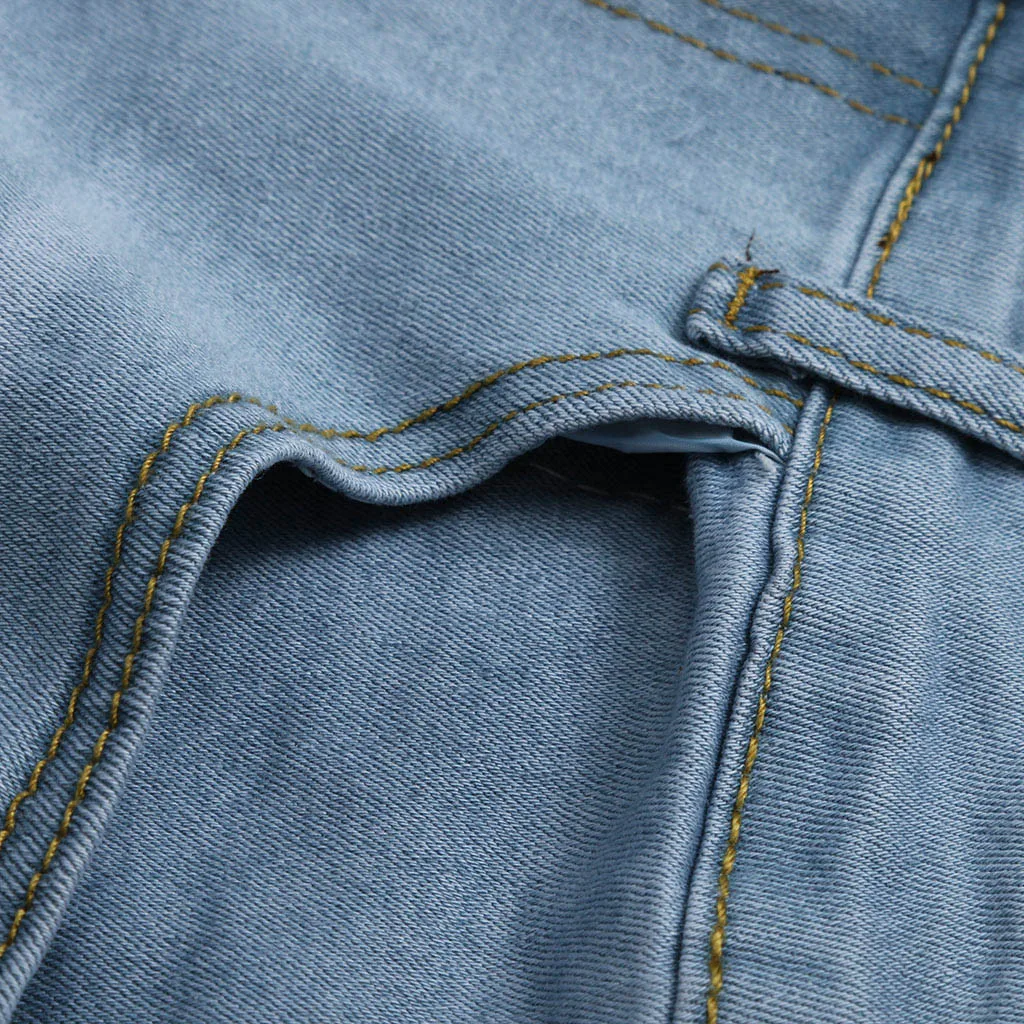 Новинка женские летние джинсовые шорты с эластичной резинкой на талии карманами