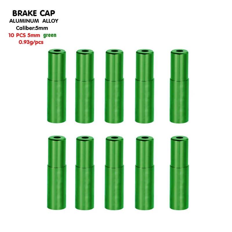10pcs brake 5mm 10 шт. алюминиевый сплав MTB шоссейный велосипед тормозной кабель колпачок красочный кабель переключения передач велосипедный переключатель кабель наконечник крышки s 4 мм/5 мм - Цвет: 10pcs brake 5mm