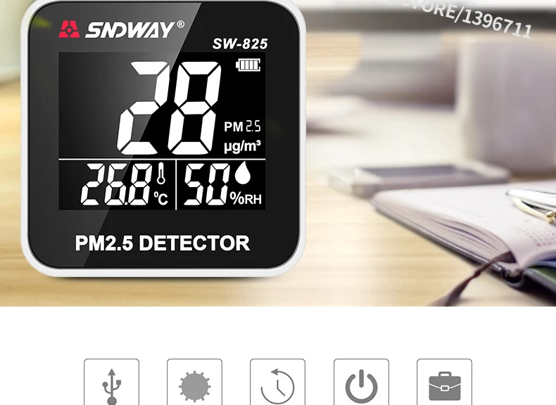 SNDWAY цифровой Мониторинг качества воздуха PM2.5 детектор метр тестер газа Monitor/газоанализатор/Температура влажности метр hotal дома