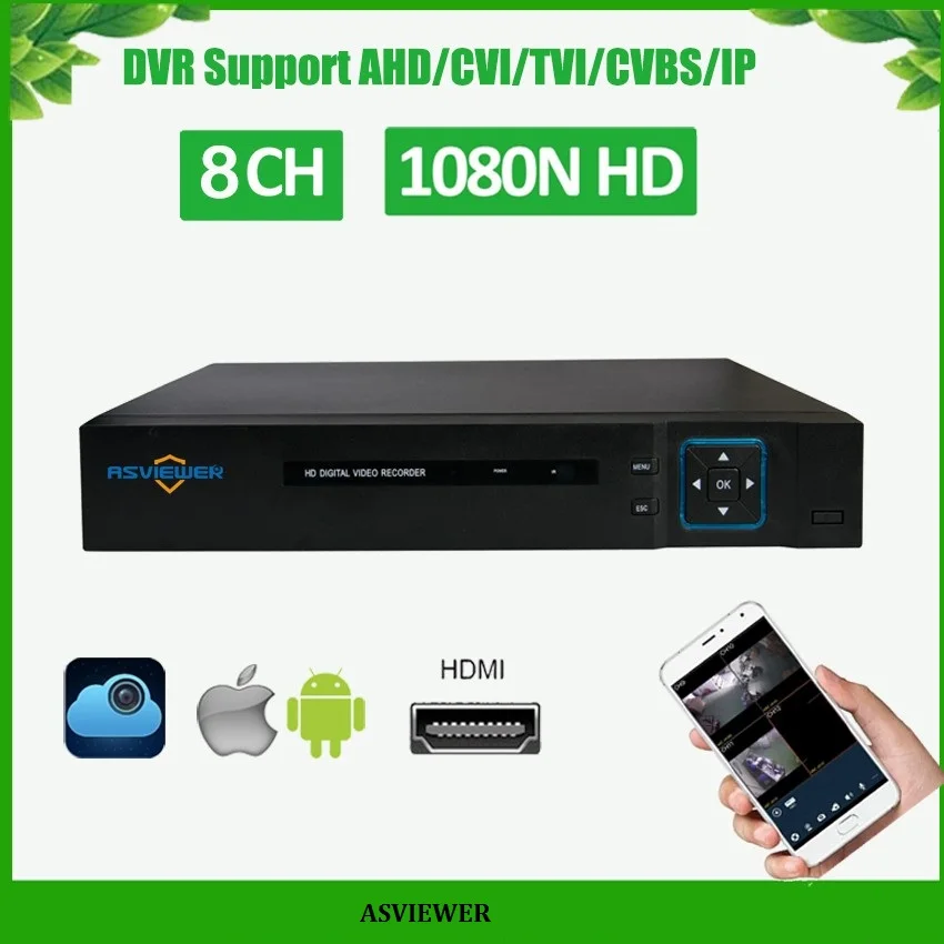 H.265 8ch 1080N гибридный 5 в 1 DVR Поддержка AHD/TVI/CVI/CVBS/IP выход iCloud функция мобильного