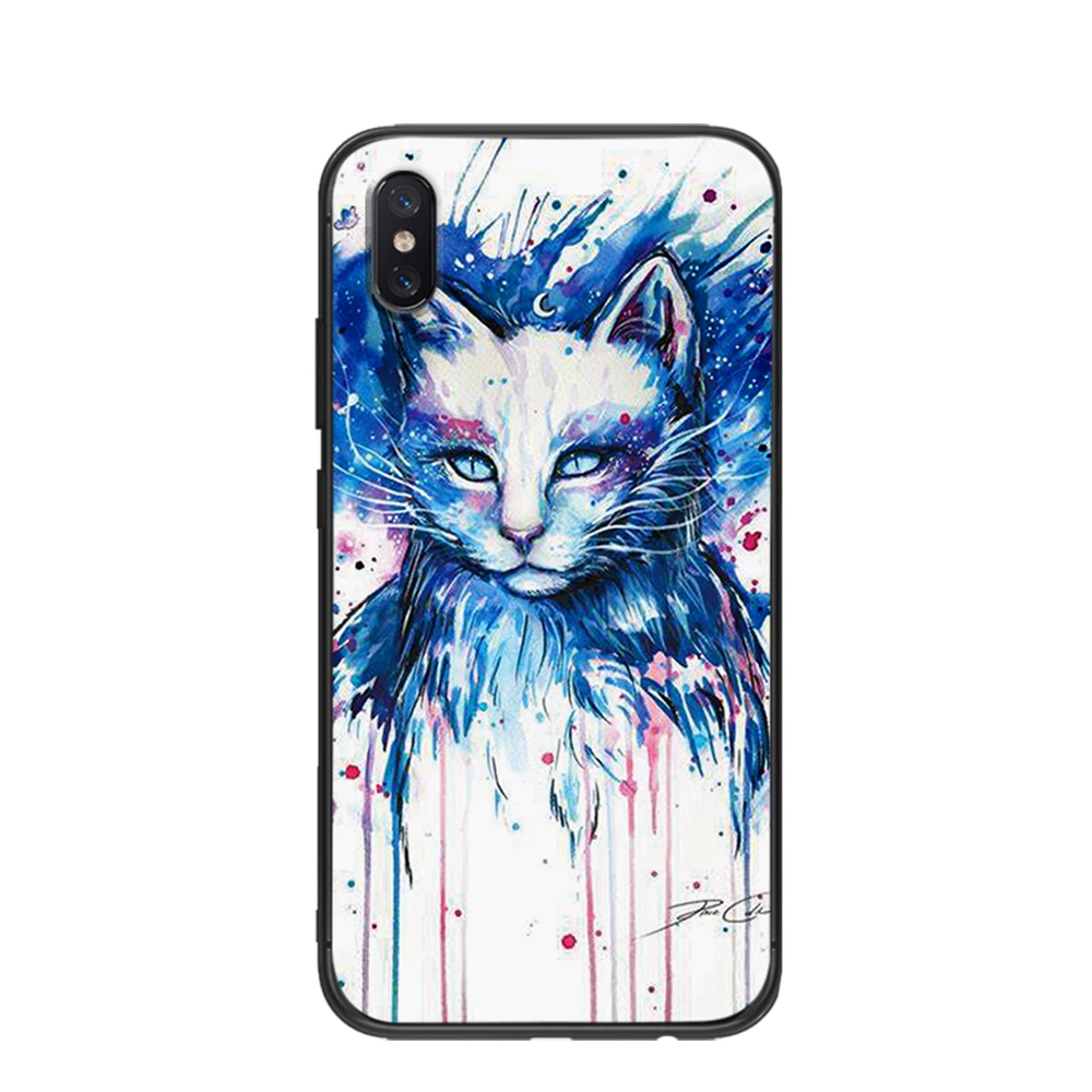 Мягкий ТПУ чехол Cat art для Xiaomi Redmi Mi6 8 9 A1 A2 F1 Plus 5/5 M8 Lite силиконовый задней панели