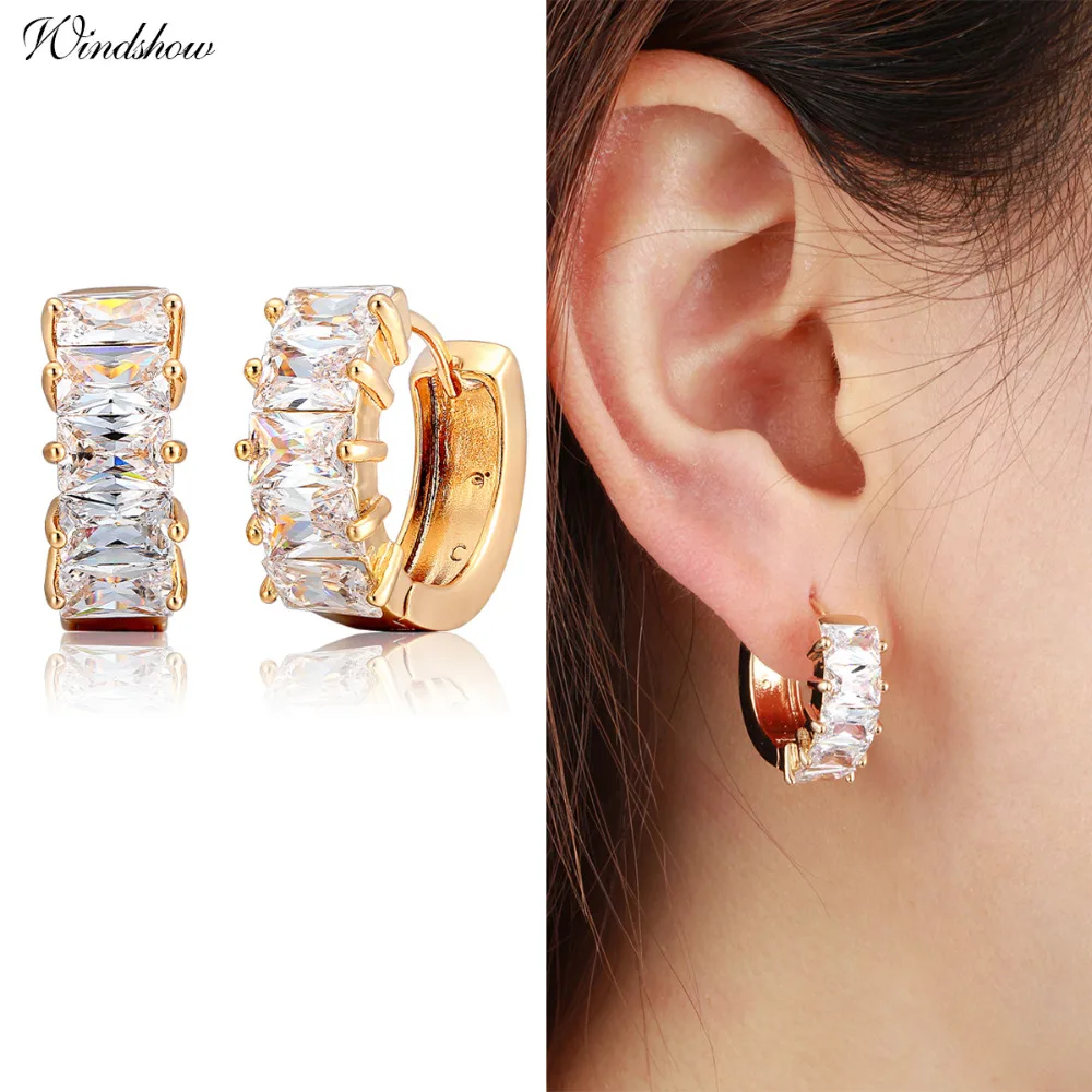 Желтое Золото Цвет небольшую петлю круглый Круги проложить Принцесса Cut Циркон