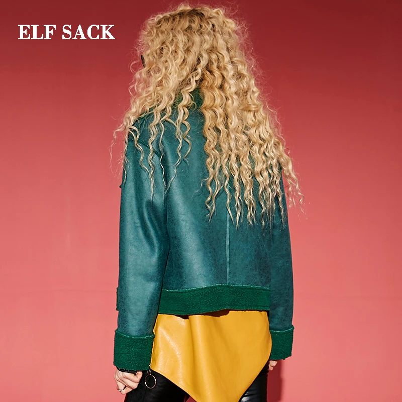 ELFSACK новинка модное женское пальто повседневное хлопок цельные куртки для женщин