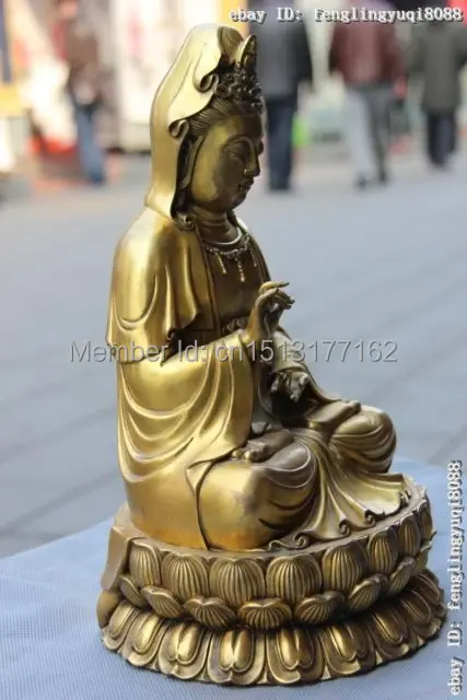12 Буддизм храм латунь Медь буддийские kwan инь Boddhism богиня статуя бронзовые