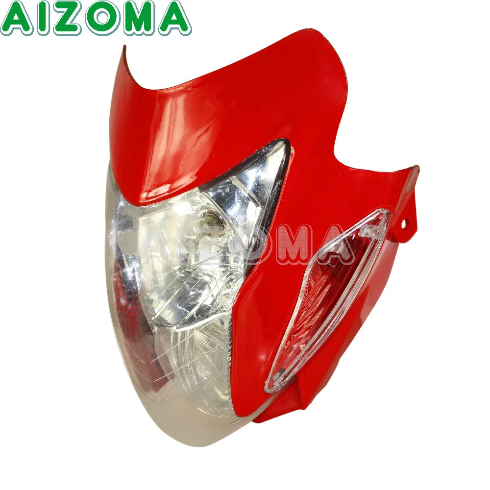 Красный Мотокросс диртбайк Универсалы обезьяны лицо фары Blubs обтекатель для Honda