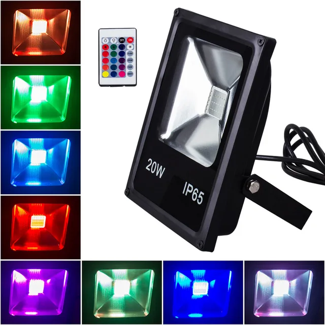 

6pcs Led Street Floodlight RGB 10W 20W 30W 50W Outdoor Led Spotlight Waterproof Light IP65 AC85-265V Led flood Light Led Lamp